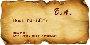 Budi Adrián névjegykártya